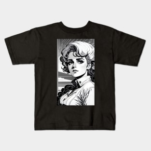 Captivating Portrait of a Beautiful Woman" Kids T-Shirt